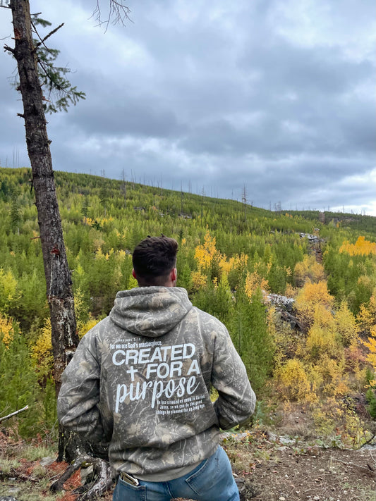 CREATED FOR A PURPOSE CAMO HOODIE