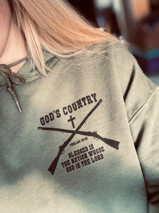 PSALMS 33:12 GOD’S COUNTRY HOODIE
