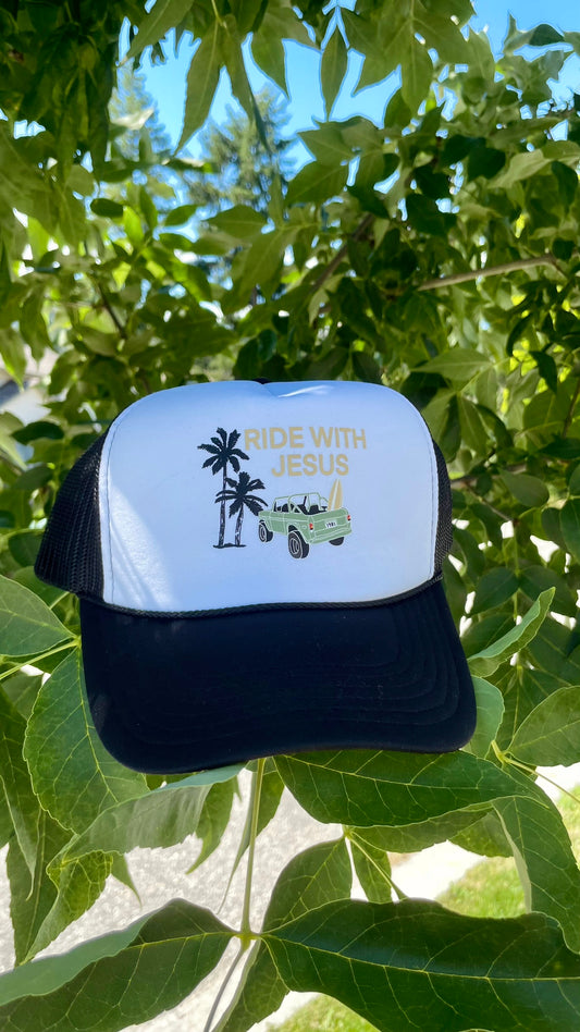 RIDE WITH JESUS FOAM TRUCKER HAT