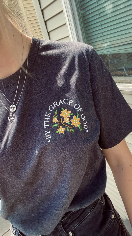 BY THE GRACE OF GOD (EMBROIDERED)LIGHTWEIGHT TEE
