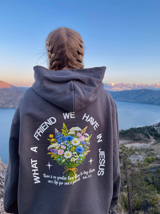 WHAT A FRIEND WE HAVE IN JESUS PREMIUM HOODIE