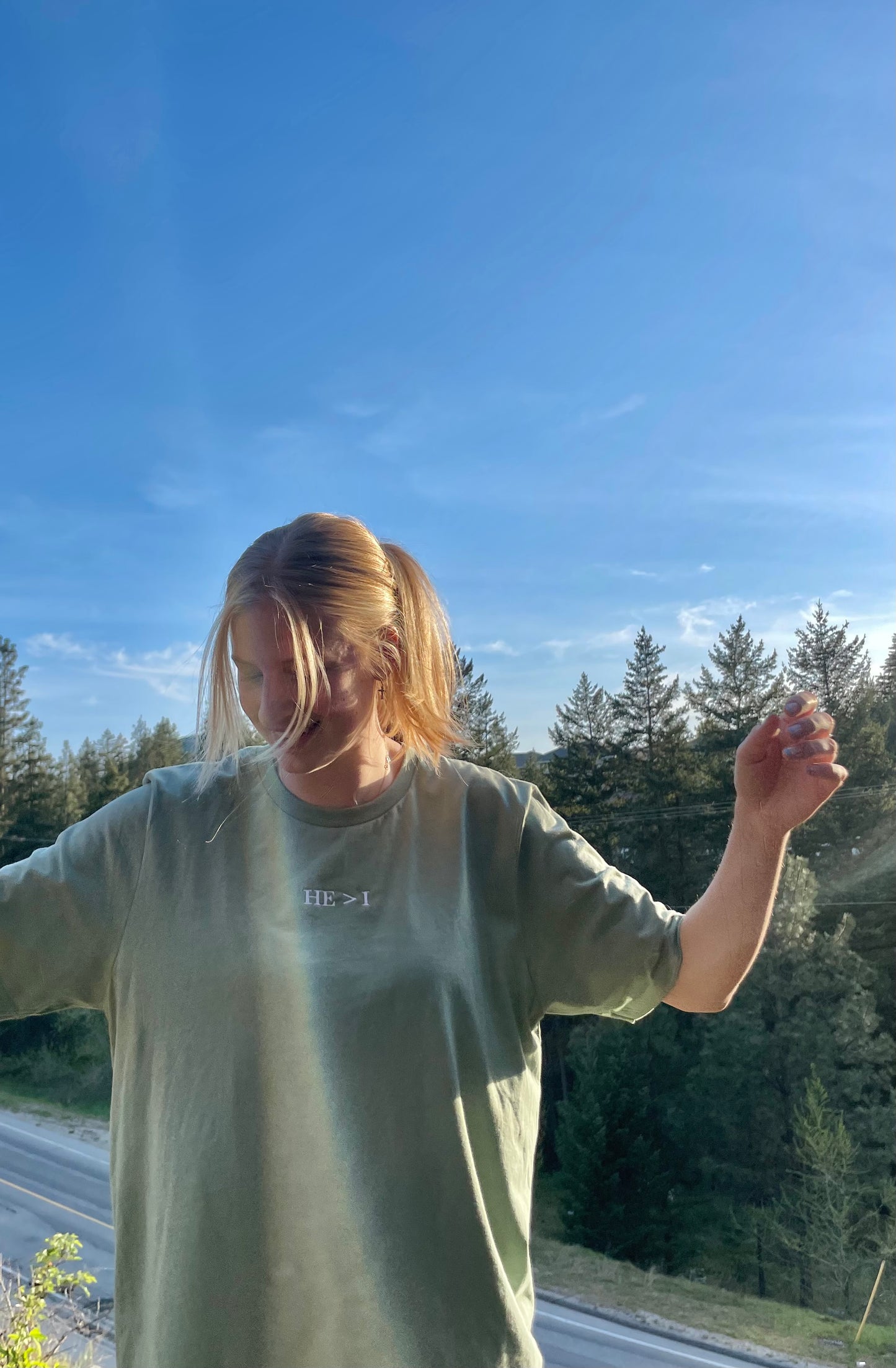 GREATER IS HE TEE (FRONT EMBROIDERY)
