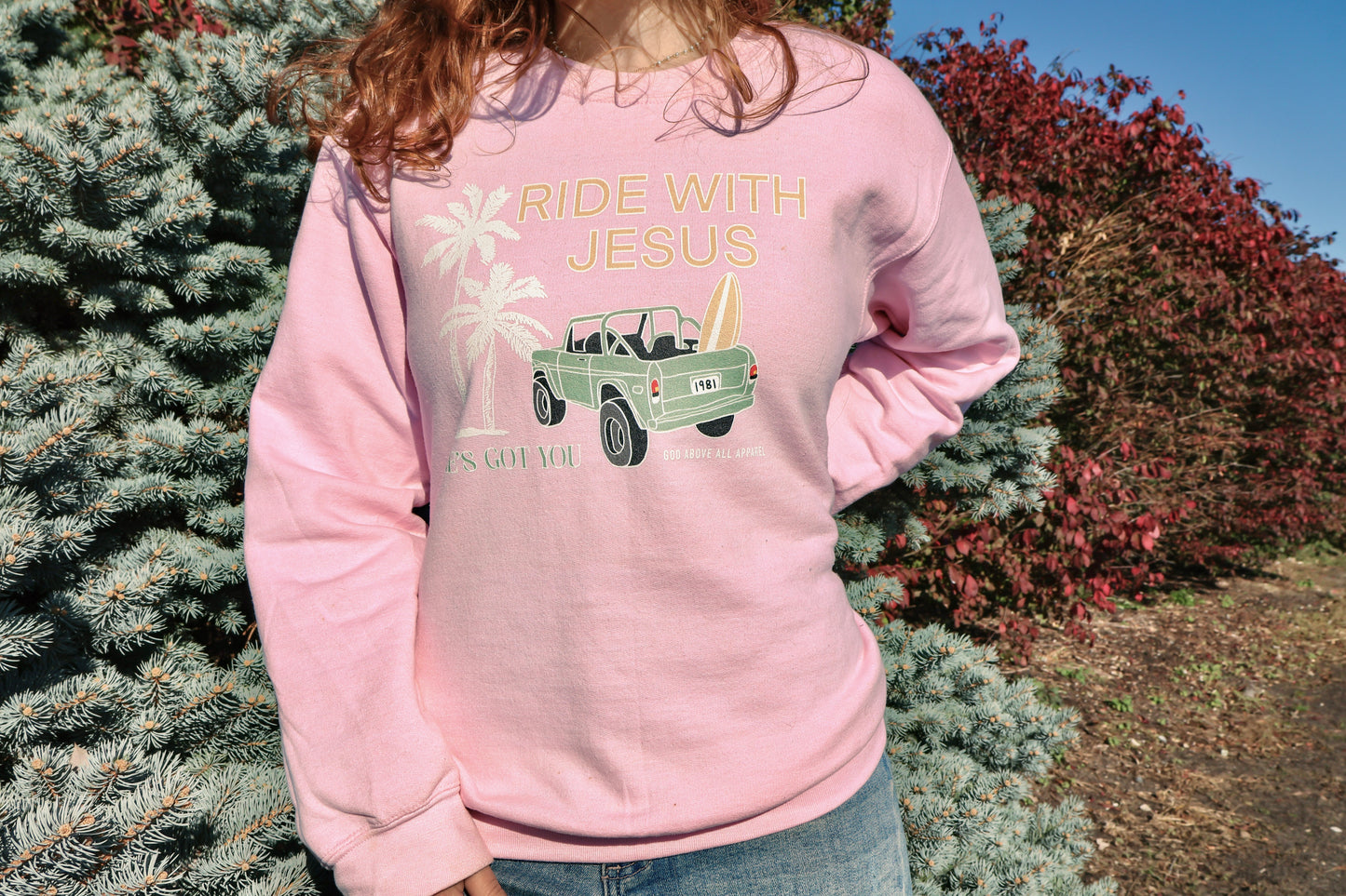 RIDE WITH JESUS CREWNECK