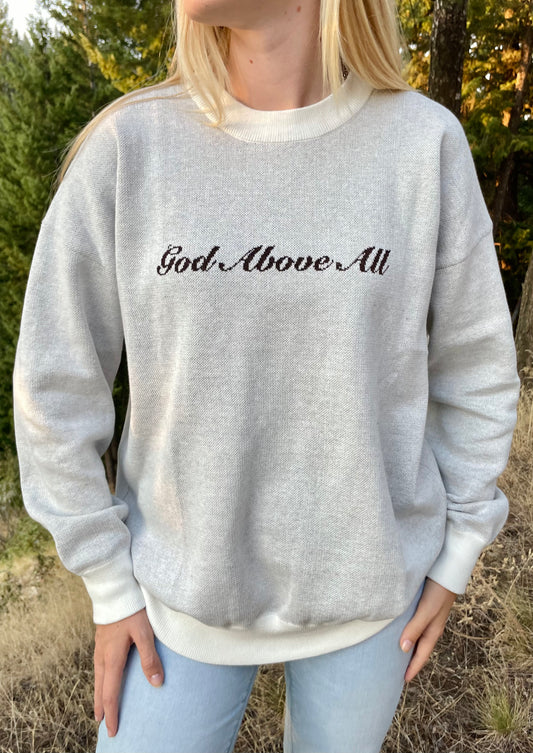 FAITH HOPE LOVE RELAXED KNITTED SWEATER