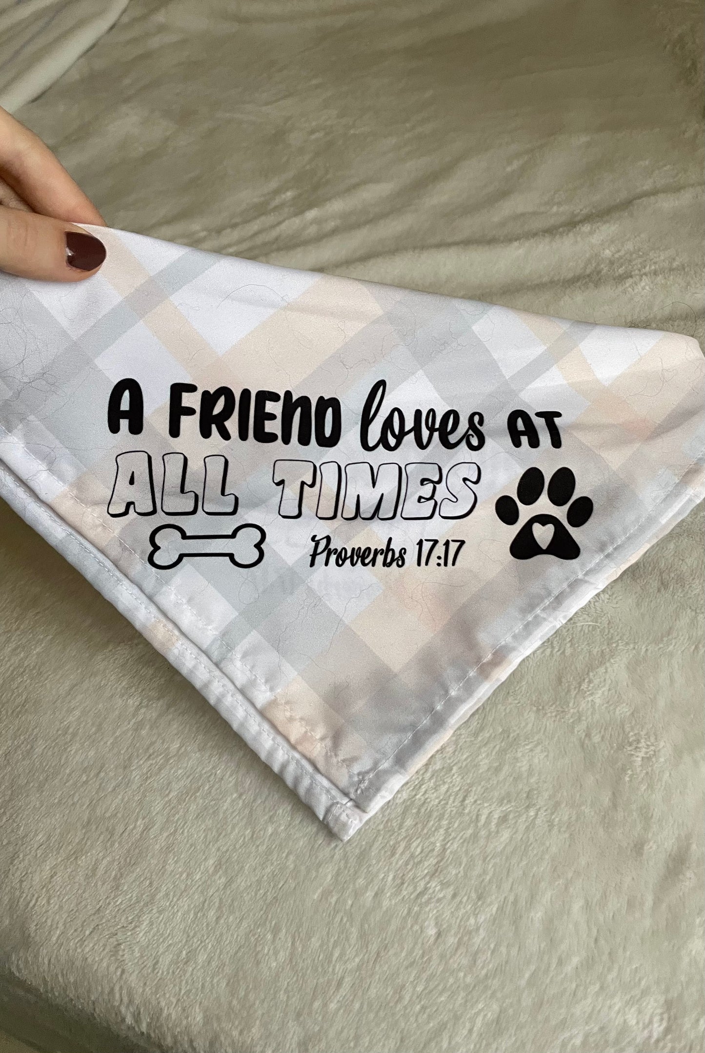 A FRIEND LOVES AT ALL TIMES DOG BANDANA