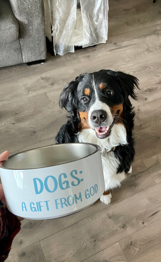 DOGS: A GIFT FROM GOD PET BOWL