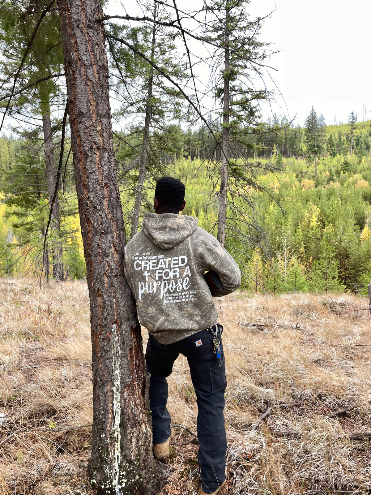 CREATED FOR A PURPOSE CAMO HOODIE