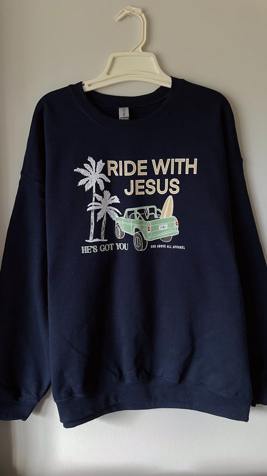 RIDE WITH JESUS CREWNECK