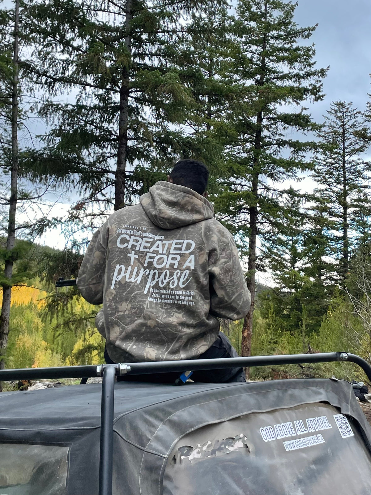 CREATED FOR A PURPOSE CAMO HOODIE