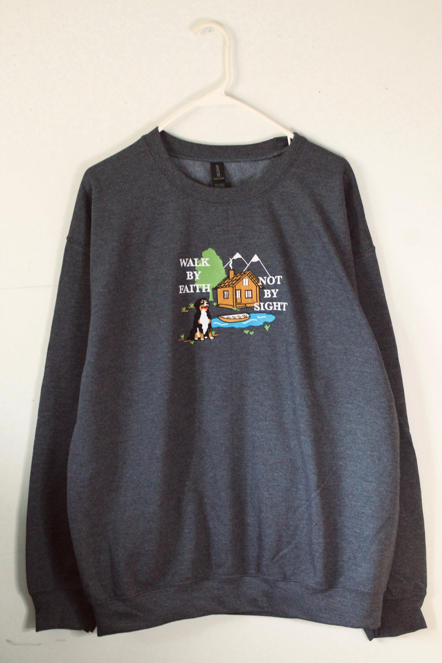 WALK BY FAITH NOT BY SIGHT CREWNECK (EMBROIDERED)