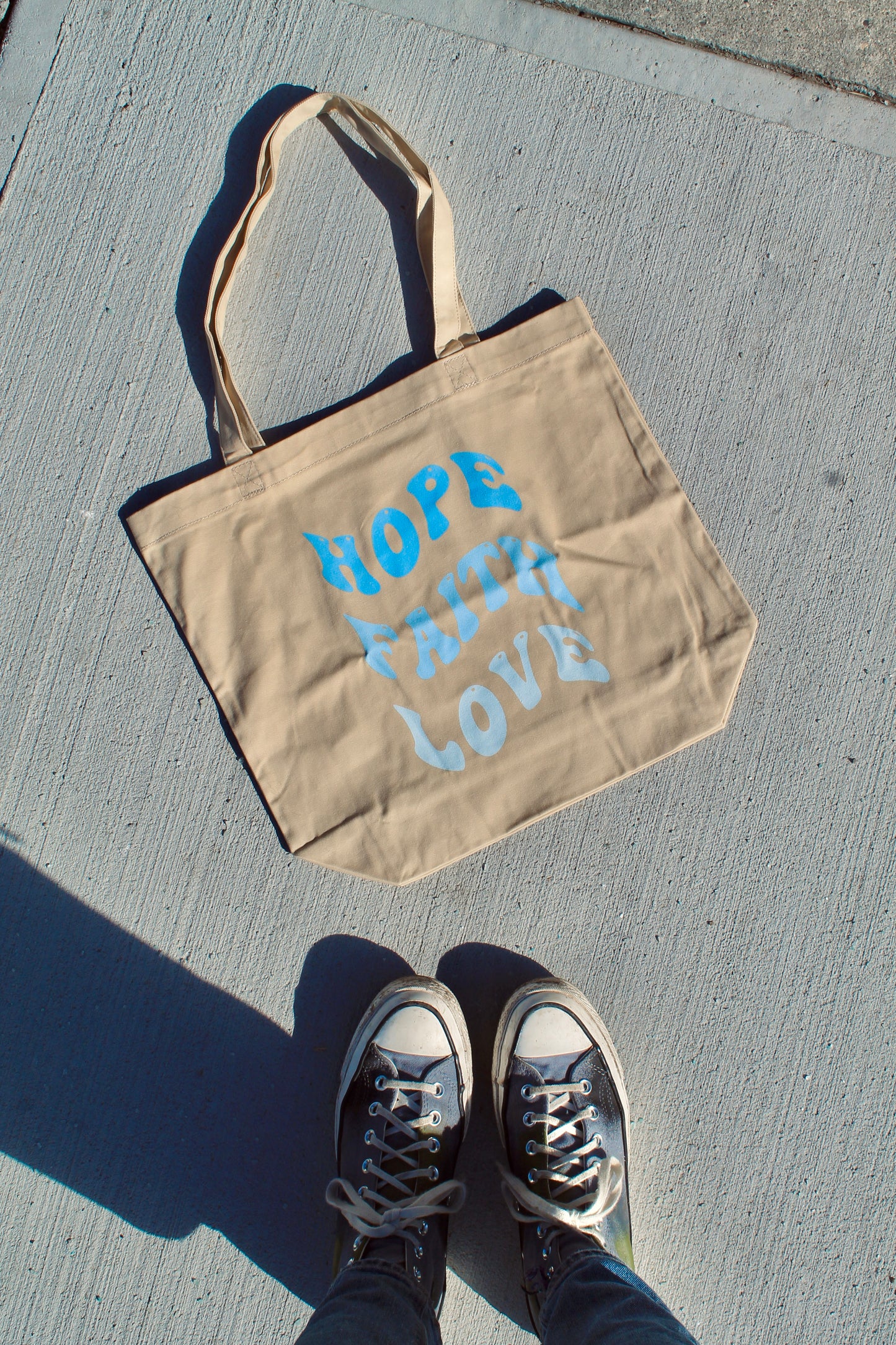 HOPE FAITH LOVE TOTE BAG