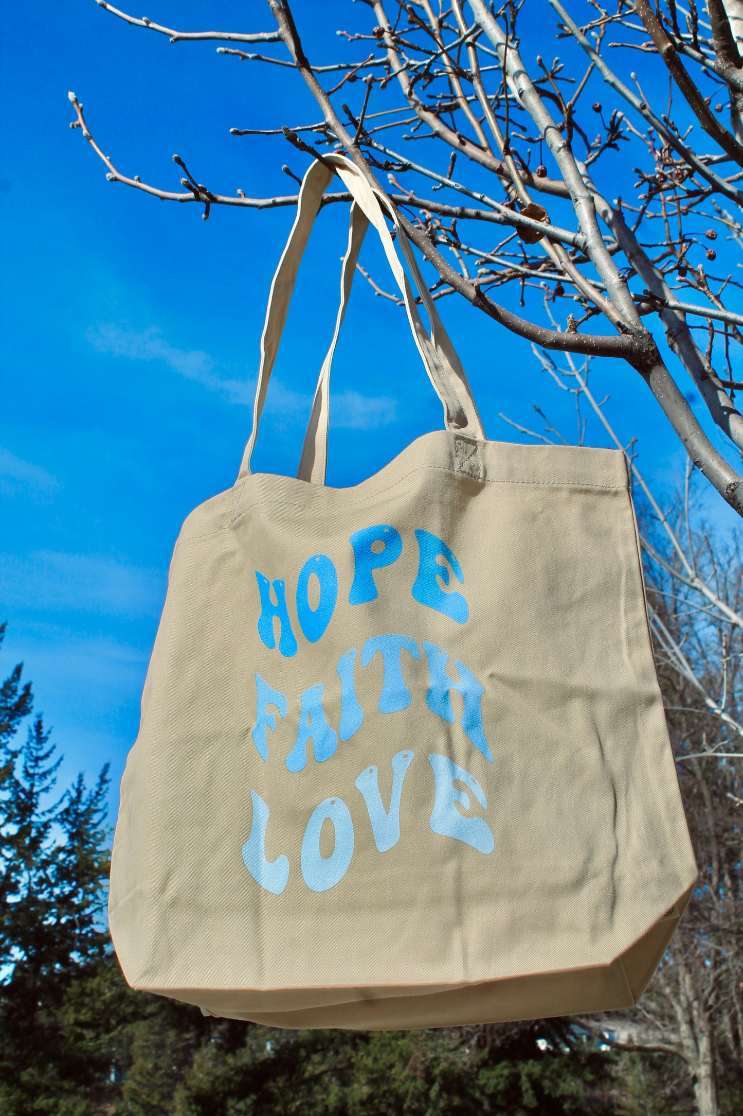 HOPE FAITH LOVE TOTE BAG