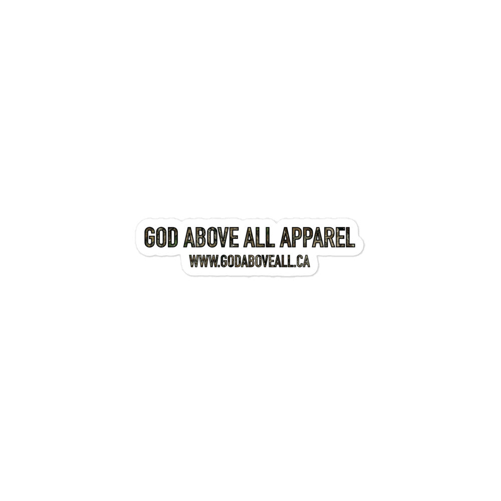 GOD ABOVE ALL APPAREL STICKER