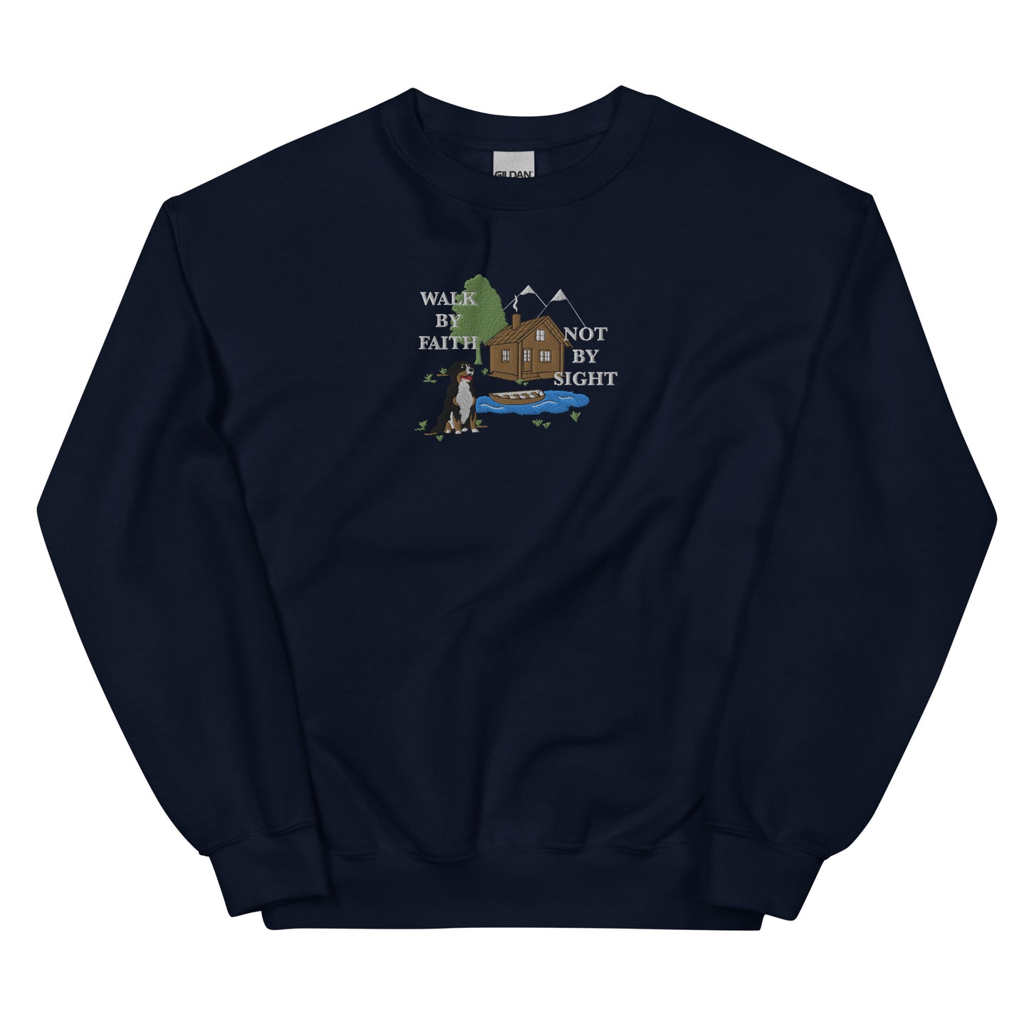 WALK BY FAITH NOT BY SIGHT CREWNECK (EMBROIDERED)