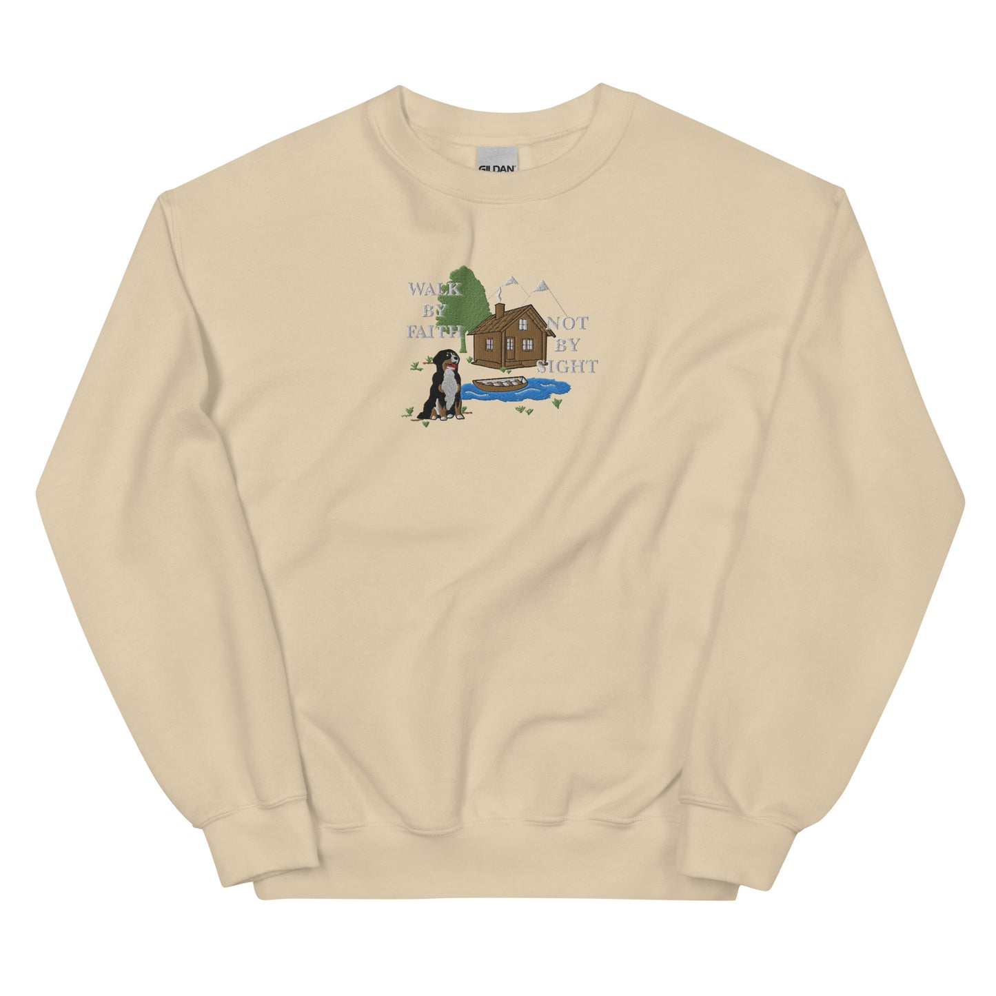 WALK BY FAITH NOT BY SIGHT CREWNECK (EMBROIDERED)