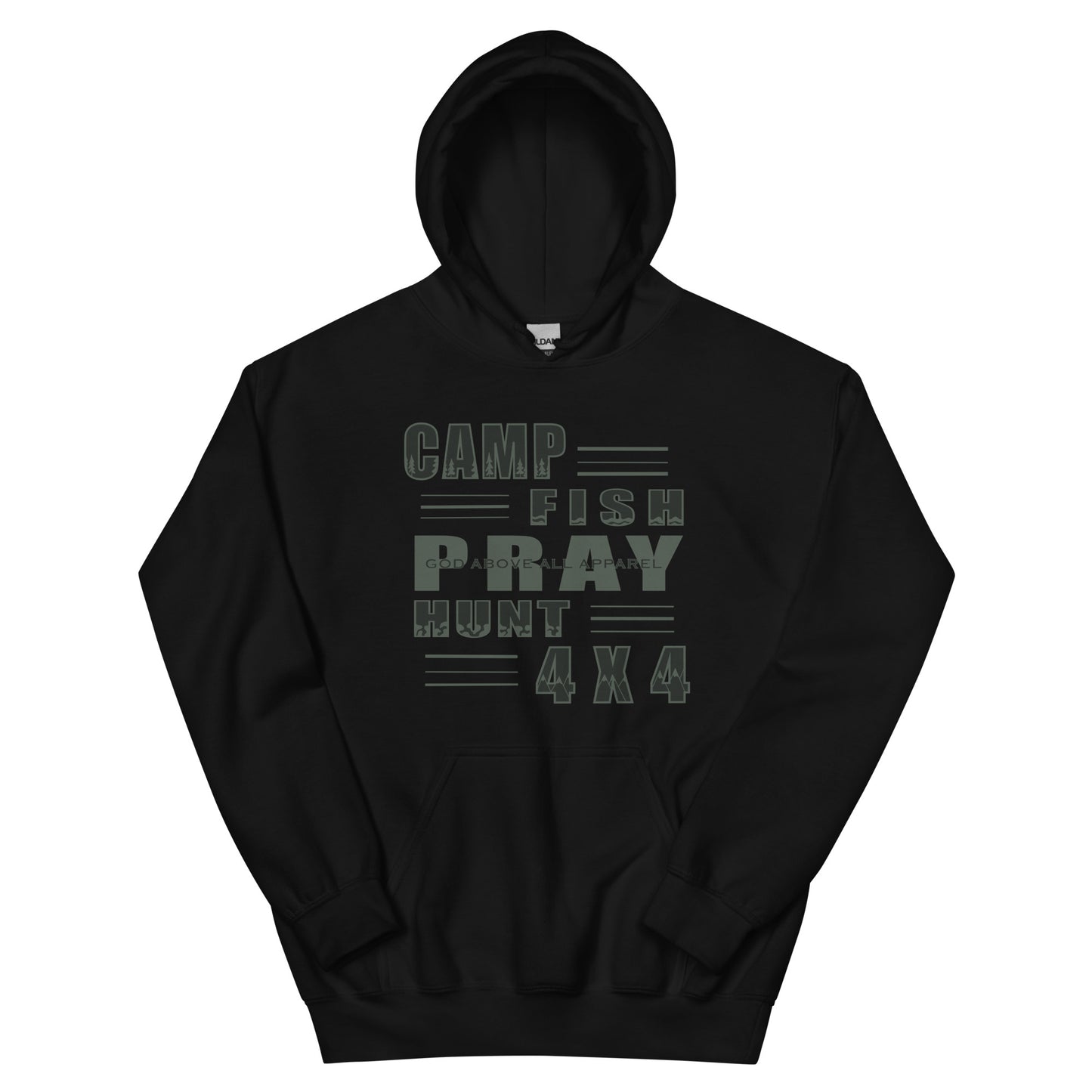 CAMP FISH PRAY HUNT 4X4 HOODIE