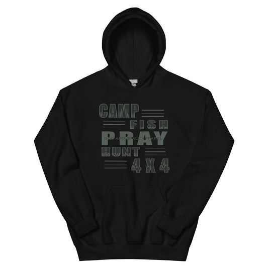 CAMP FISH PRAY HUNT 4X4 HOODIE