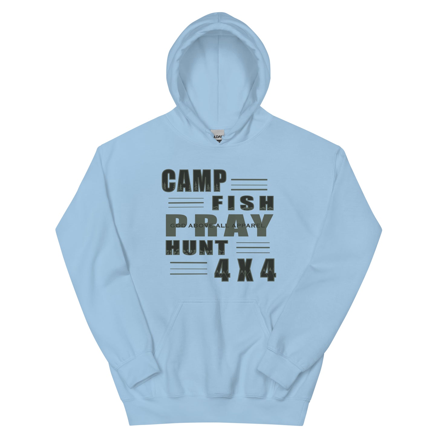 CAMP FISH PRAY HUNT 4X4 HOODIE