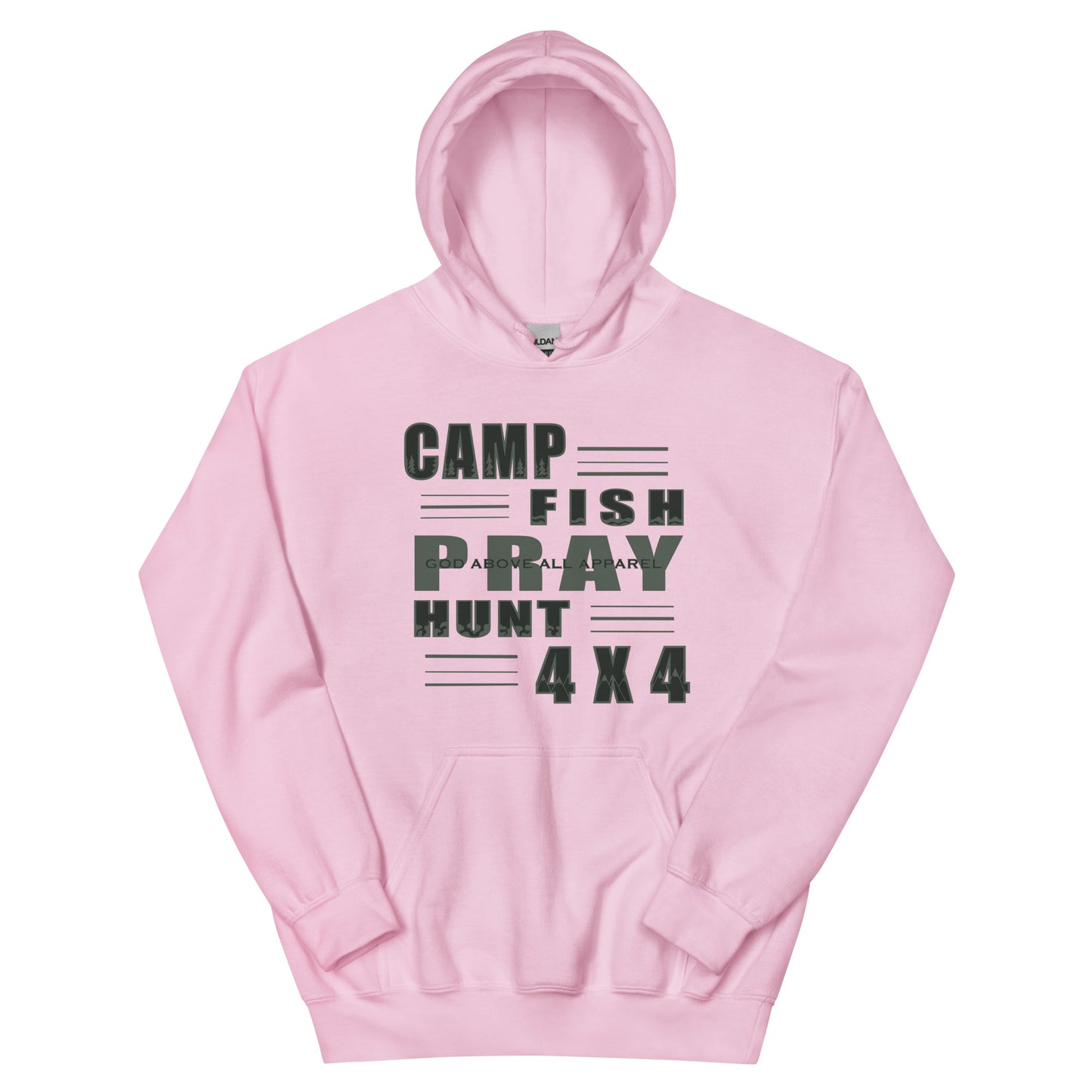 CAMP FISH PRAY HUNT 4X4 HOODIE