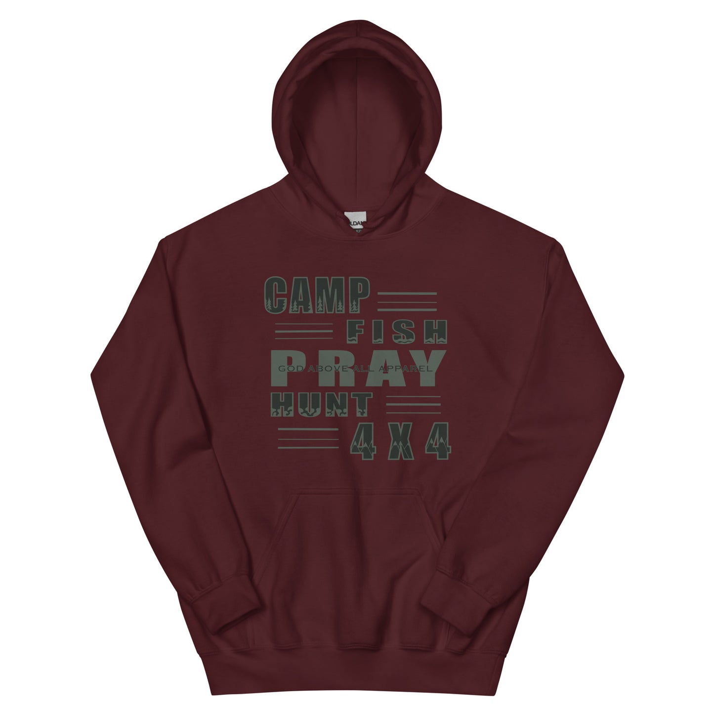 CAMP FISH PRAY HUNT 4X4 HOODIE