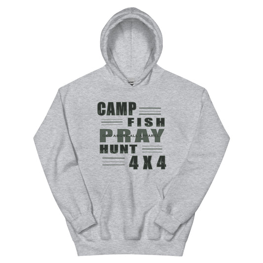 CAMP FISH PRAY HUNT 4X4 HOODIE