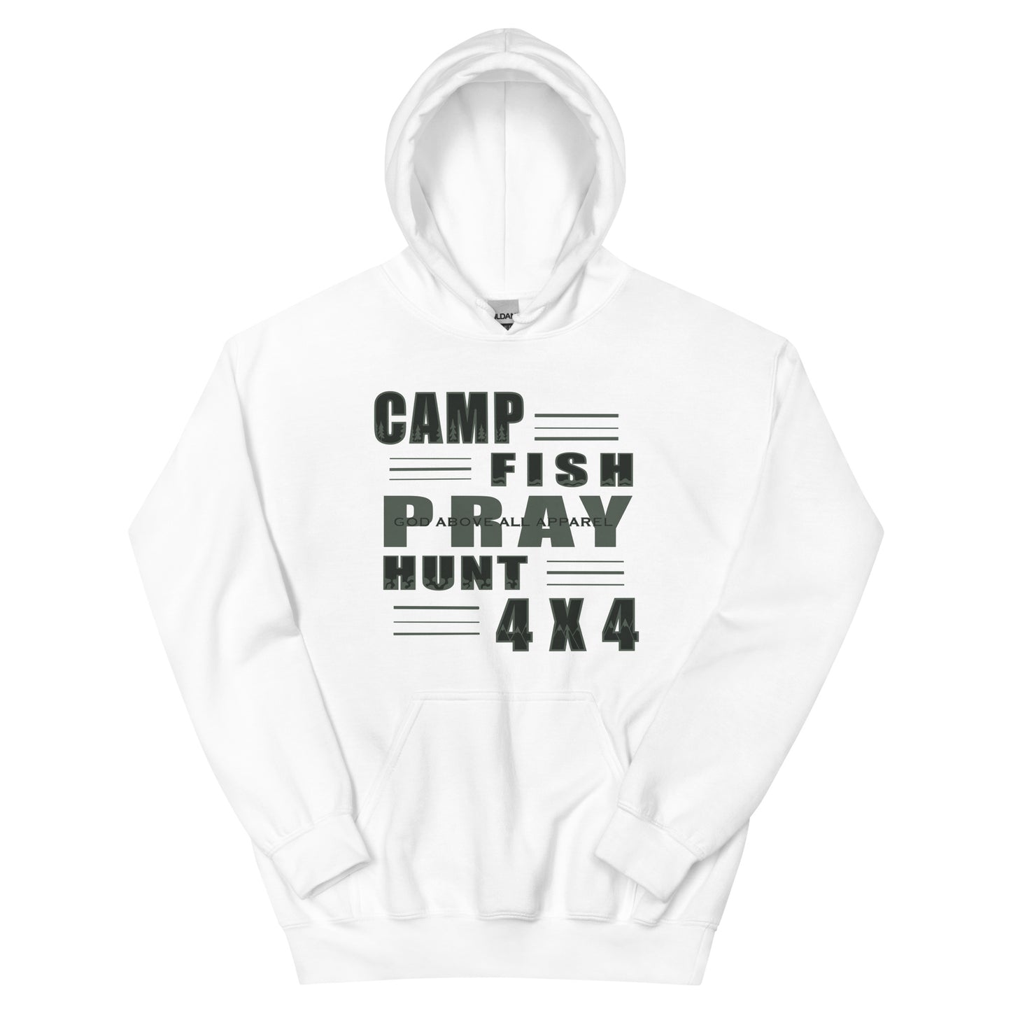 CAMP FISH PRAY HUNT 4X4 HOODIE